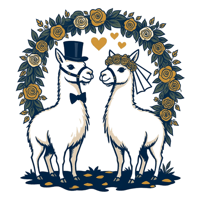 Wedding llamas at The Bloom Bar